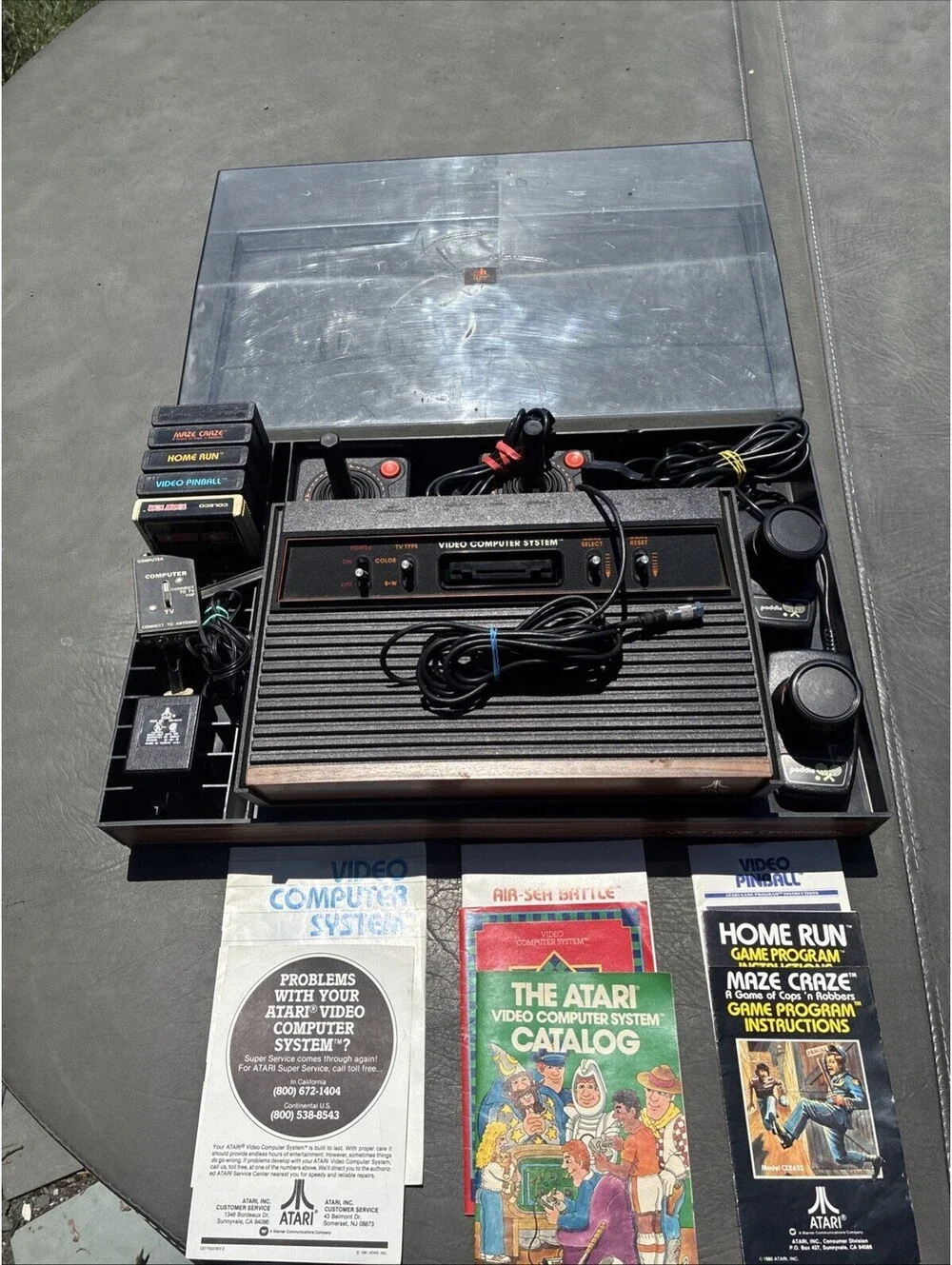 Atari 2600cx-a System Woodgrain Controller Games  & Hartzell Organizer Works